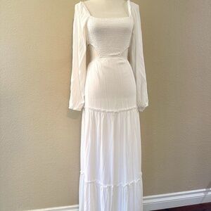 FOREVER 21 WOVEN PEASANT CUT OUT DRESS SIZE SMALL  -NEVER WORN